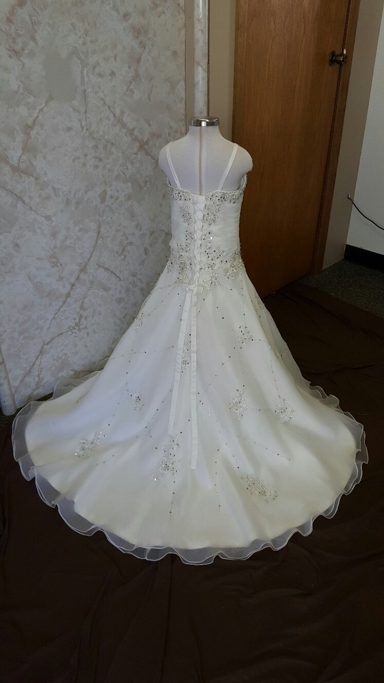 ivory and crystal flower girl dress